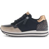 Gabor - 76.528.39 - Damessneaker - Zwart/Pebble/Goud - Glad Leer
