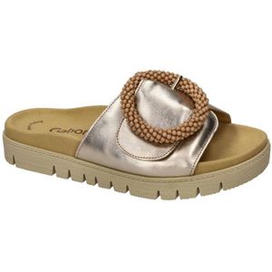 Gabor - Slippers - Goud - Leder - Best Fitting - Glanzend