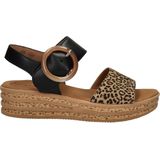 Gabor - Best Fitting - Sandaal - Zwart Bruin - Suède en Gladleer