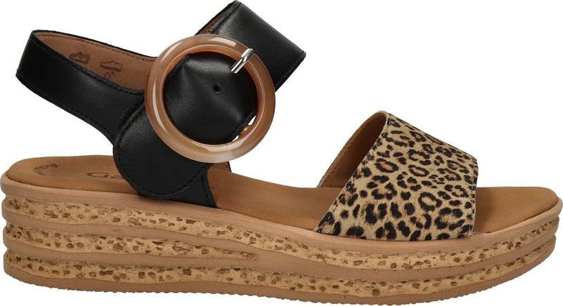 Gabor - Best Fitting - Sandaal - Sleehak - Zacht Suède en Gladleer - 4,5 cm Hoog