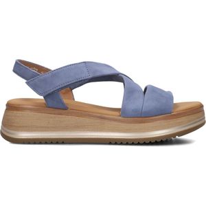 Gabor - 746 Sandalen - Dames - Blauw - Suède - Klittenbandsluiting