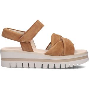 Gabor 622.1 Sandalen - Dames - Camel - Suède Buitenkant - Klittenbandsluiting
