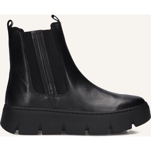Unikleur - Chelsea Boots - Zwart - Plateauhak - Ritssluiting