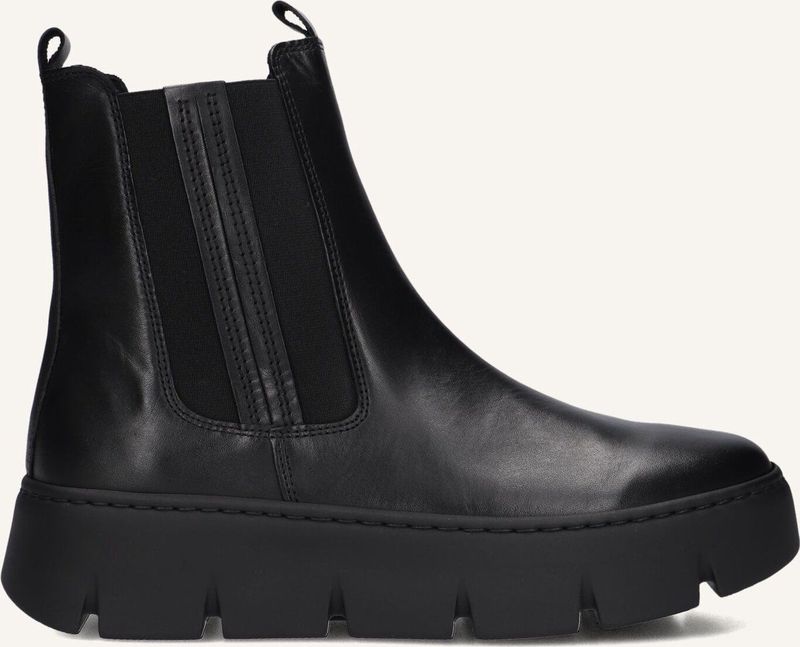 Unikleur - Chelsea Boots - Zwart - Plateauhak - Ritssluiting
