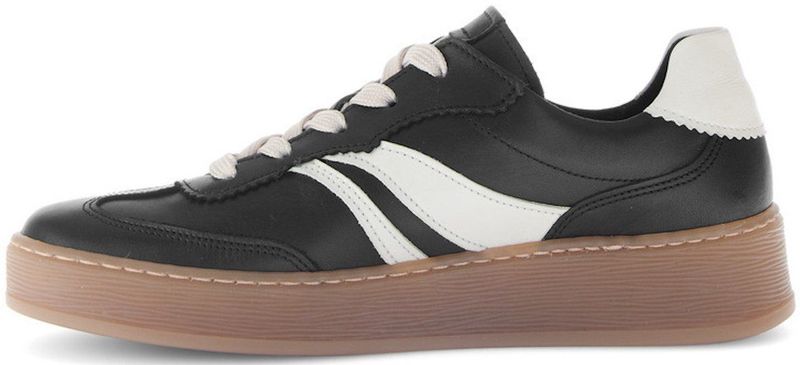 Gabor - Florence - Plateausneakers - Zwart/wit - Vrijetijdsschoen - Veterschoen - Comfortabele Breedte G