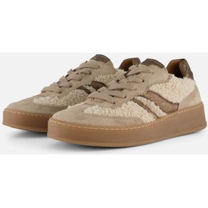 Gabor - Sneakers - Beige - Leer/Textiel - Uitneembaar Voetbed