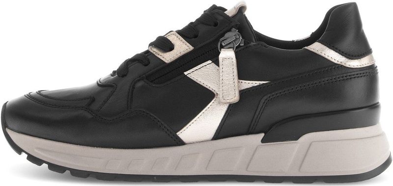 Gabor - Davos - Sneakers - Zwart/goudkleur - Sleehak