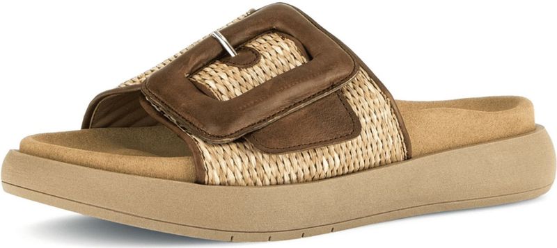 Gabor - Slippers - Beige - Anatomisch Ondersteunend Voetbed - Brede Klittenbandsluiting