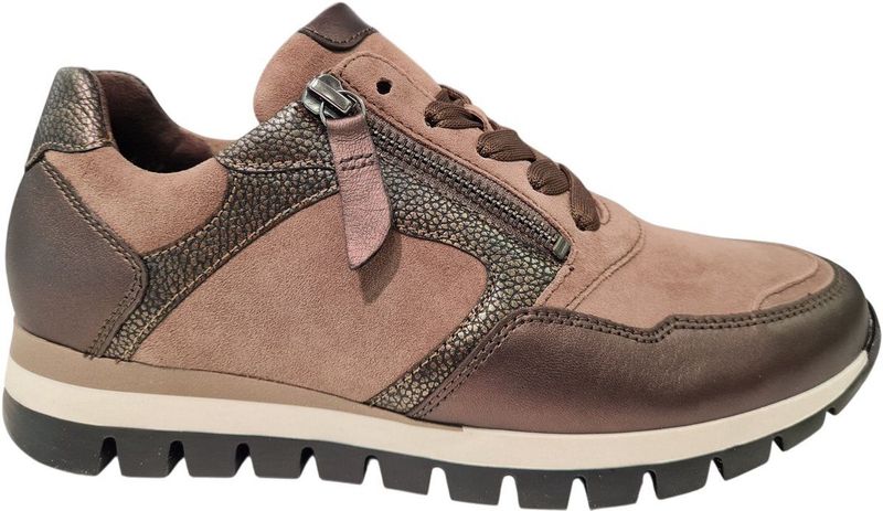 Gabor - Turijn - Sneakers - Taupe/bronskleur - Vrijetijdsschoen - Sleehak