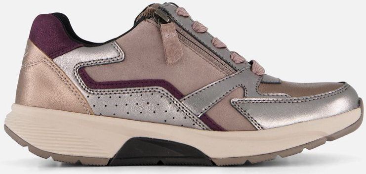 Gabor - Rollingsoft - Sneakers - Grijs/Oudroze/Zilverkleur - Sleehak