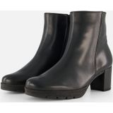 Gabor - Enkellaarsjes - Leer - Zwart - Blokhak 6 cm