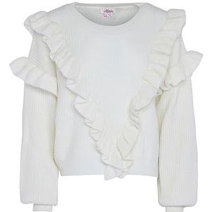 Aleva Falbala Gebreide trui voor dames herfst en winter - witte wol - maat M/L - M, wol/wit, M, Wol/Wit, M