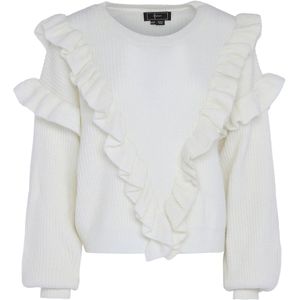 Faina - Gebreide Trui - Wolwit - Lange Mouw - Normale Pasvorm