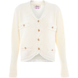 aleva Gebreid vest  wolwit