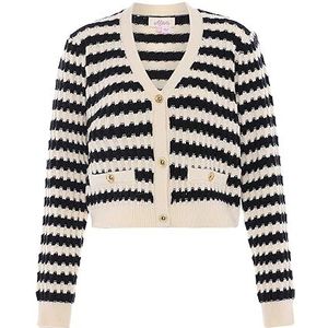 aleva Gebreid vest  navy / wolwit