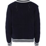 BLONDA - Trui - Marine/Wit - V-hals - Lange Mouw - Normale Pasvorm