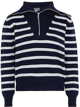 DreiMaster - Troyer Trui - Donker Marineblauw - Dames - Gestreept