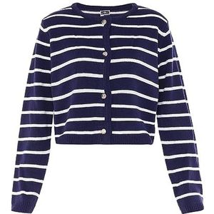 DreiMaster - Maritim - Gebreid Vest - Marine / Offwhite