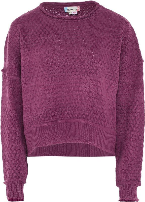 ebeeza - Trui - Donkerlila - Knitwear - Lange Mouw