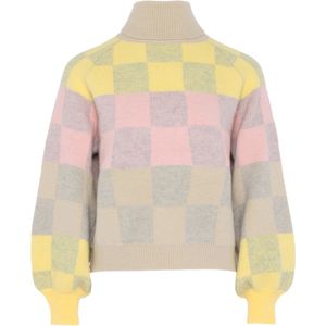 Trui - Geruit - Losse Pasvorm - Lange Mouw - Col