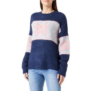 Jalene Trui  marine / grijs gemêleerd / koraal