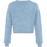 Jalene Stijlvolle, verkorte twist-gebreide trui voor dames, gerecycled polyester, lichtblauw, maat XS/S, lichtblauw, XS