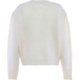 Jalene Dames chique trui met schuine schouderknopen polyester wolwit maat XS/S, wolwit, XS