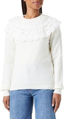 NAEMI - Trui - Champagne/Wit - Lange Mouw - Effen