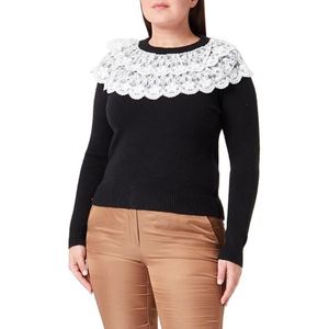 NAEMI - Trui - Zwart / Wit - Lange Mouw - Bloemenprint