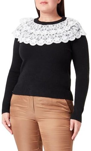 NAEMI - Trui - Zwart / Wit - Lange Mouw - Bloemenprint