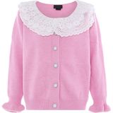 NAEMI Gebreid vest  rosa / wit
