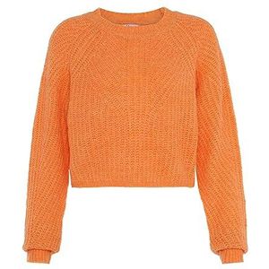 myMo Dames casual gebreide trui van gerecycled polyester oranje maat M/L trui trui M, oranje, M, Oranje