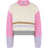 Libbi - Trui - Ombregrijs - Donkergrijs - Lichtroze - Wolwit - Color-Blocking