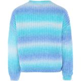 Sidona - Trui - Aqua - Donkerblauw - Wit - Lange Mouw - Normale Pasvorm