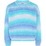 Sidona - Trui - Aqua - Donkerblauw - Wit - Lange Mouw - Normale Pasvorm