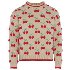 myMo - Jumper - Gebroken Wit - Kersenrood - Pullover Trui