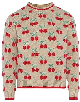 myMo - Jumper - Gebroken Wit - Kersenrood - Pullover Trui