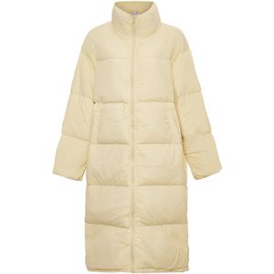 Mymo - Donsjack - Beige - Dames - Gewatteerd met Hoge Kraag en Verstelbare Capuchon