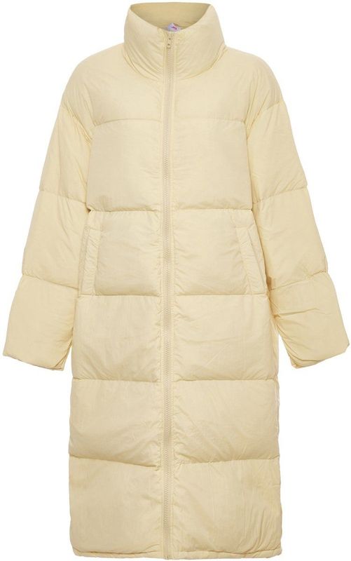 Mymo - Donsjack - Beige - Dames - Gewatteerd met Hoge Kraag en Verstelbare Capuchon