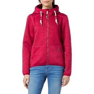 acalmar Dames Fraully gebreide fleecejas, donkerroze melange, S