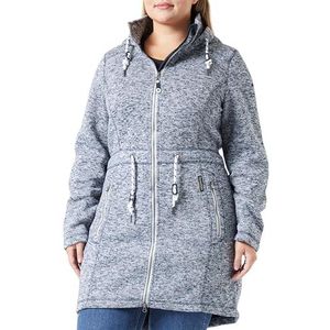 acalmar Dames Fraully gebreide fleece mantel, zilverblauw melange, XL