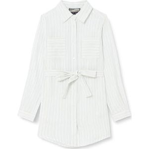 MIMO Meisjesjurk met lange mouwen, Lichtblauwe strepen, 116 cm