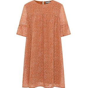 incus Damesjurk 37226345-IN02, oranje meerkleurig, maat L, jurk, L, Jurk