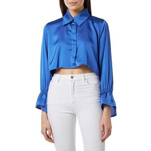 CARNEA Cropped-blouse voor dames, koningsblauw, S