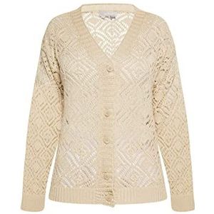 LEOMIA Gebreid damesvest 10426983-le02, crème, L, crème, L, Crème