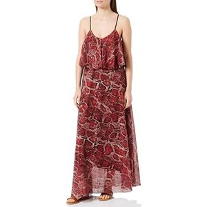 NALLY Dames maxi-jurk met slangenprint 19227017-NA02, rode slang, S, Rood slang., S