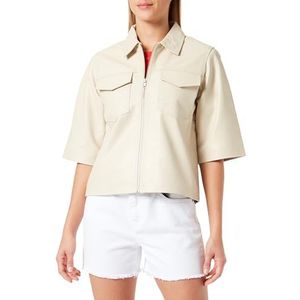 nascita Leren overhemd voor dames, wolwit, S