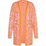 Mymo - Vest - Roze Oranje - Lang Jacquardvest