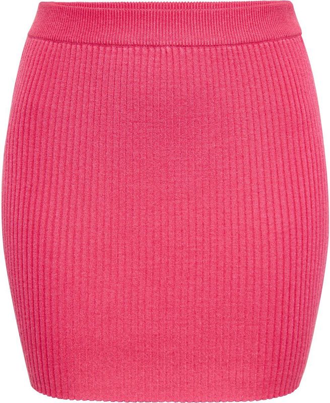 myMo - Rock - Gebreide Minirok - Aansluitend - Hoge Taille - Geribbelde Textuur