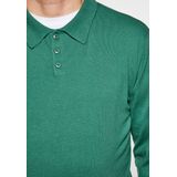 Trui - Blauw - Katoen - Lange Mouwen met Knoopsluiting